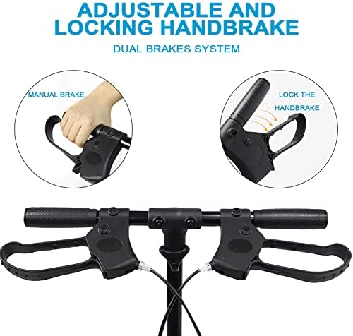 Steerable Knee Walker with Double Handbrake and Height Adjustment Handgrip for Foot Injuries Compact Crutches Alternative, Supports up to 300 lbs (Red)