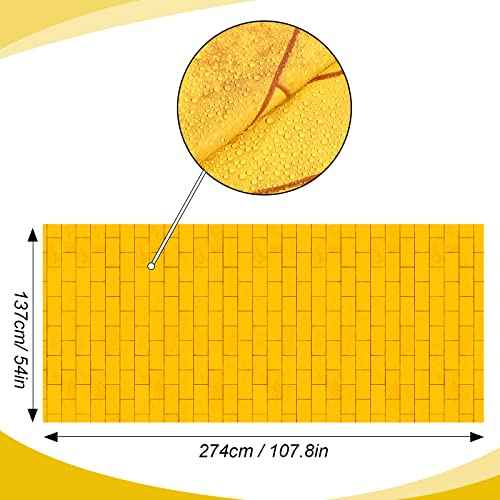 Chuangdi Gold Brick Stone Wall Backdrop Stone Wall Scene Setter Sheet Wallpaper Curtains Door Removable Brick Tablecloth Photo for Winter Halloween(2 Sheets,4.49 x 8.99 ft)