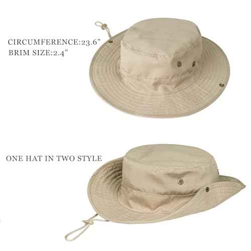 Sun Hats for Men Women Boonie Hat Foldable Fishing Hat UPF 50+ Bucket Hat for Fishing Hiking Garden Safari Beach