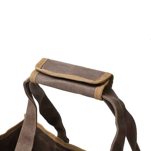 Heavy-Duty Waxed Canvas Tool Pouch - 14-Pocket Garden Tool Organizer with Removable Handle | Multi-Compartment Storage Bag for Tools (16.5" x 12.5" x 6.5", Grey)