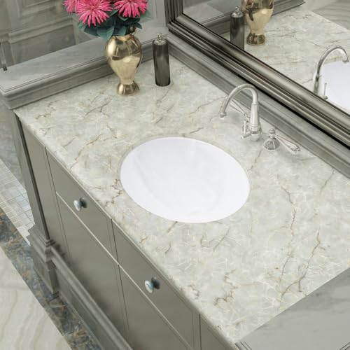 LACHEERY Marble Contact Paper Decorative Self Adhesive 15.8"x80" Waterproof Removable Wallpaper Stick and Peel For Granite Countertops Cabinets Backsplash Old Furniture
