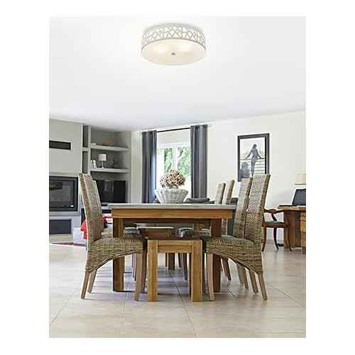 2-Light Flush Mount Ceiling Light, 12 inch Modern Close to Ceiling Light Fixture with White Metal and Frosted Glass Shade for Hallway, Kitchen, Bedroom(2 PK)