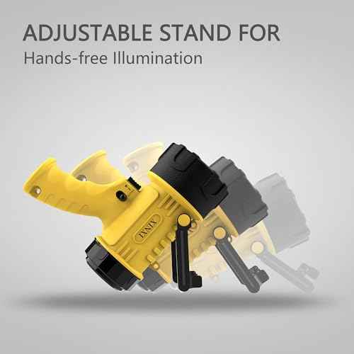 Rechargeable Spotlight Flashlight 200,000 Lumen LED, IP67 Waterproof 12 Hours Long Running Spot Light, Impact Resistant Handheld Spotlight with Detachable Red Lens