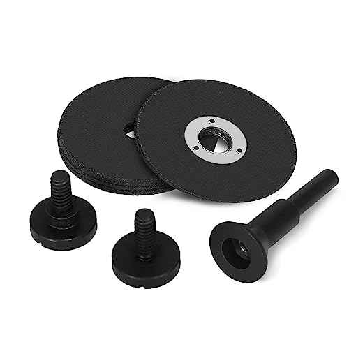 2 Inch Cut Off Wheel with 1/4 Stem Mounting Mandrel for Die Grinder, W3/8" Arbor Hole Cutting Wheel for Metal & Stainless Steel Rotary Tool Drill Attachment Bolt Cutter Discs