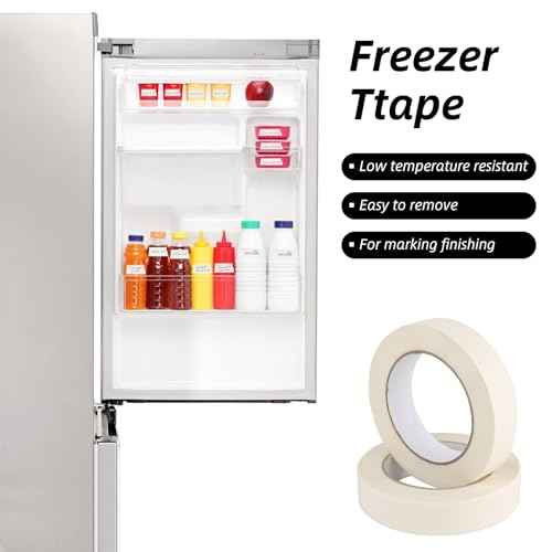 164 Yards Total Freezer Tape 3 Rolls,0.79 Inch Wide Writable Surface,Easy Tear,Low Temperature Resistant,Residue Free Removal,White Tape for Food Containers,Freezers, Refrigerators