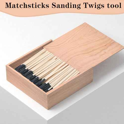 50 Pack Sanding Sticks, Matchsticks Sanding Sticks for Plastic Models, Fine Detailing Sanding Tools for Tight Spaces Wood, 280 Grit, 5.4 x 0.2 Inch