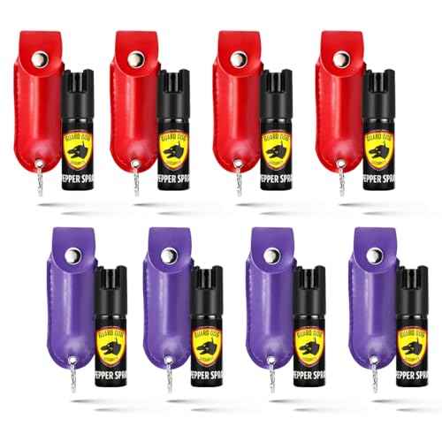 Pepper Spray for Women, Keychain Self Defense with Small Leather Case, OC Spray, 16 Feet Longer Range, UV Dye, Twist Top Safety, Pepper Spray Bulk