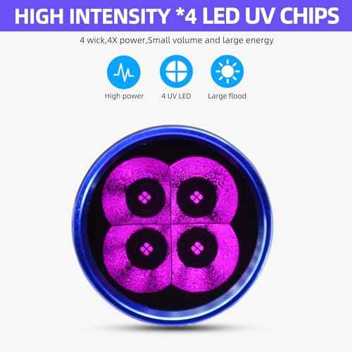 DARKBEAM UV Flashlight 365nm Blacklight LED Ultraviolet Black Light, Rechargeable USB -C Powerful 50W Woods lamp - Dog Urine Detector, Rock Hounding, Resin Curing