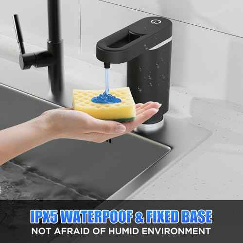 Automatic Dish Soap Dispenser for Kitchen Sink, Touchless Electric Sink Soap Pump, Leak-Proof & Universal Fit, 35" No-Spill Tube Kit, Easy Install & Sleek for Kitchen Bathroom (Black)