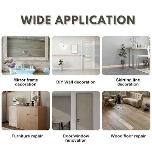 Wood Grain Wallpaper Border, 3.94¡¯¡¯ x 32.8 FT, Peel and Stick Bathroom Mirror Frame Border, Self Adhesive Wood Grain Repair Tape, PVC Waterproof Border Decor, Wood Furniture Renovation(Gray Chestnut)