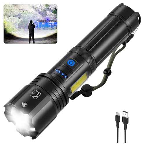 Flashlights High Lumens Rechargeable, 99000 Lumens Bright Flash Light, Powerful LED Flashlights, 15h Runtime, IPX7 Waterproof Flashlights for Home, Camping, 7 Modes