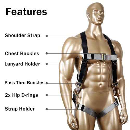 KSEIBI 421026 Fall Protection Safety Harness Kit W 3 D-Rings for Lanyard DELUXE Safety Protection Arrest and Carry Bag