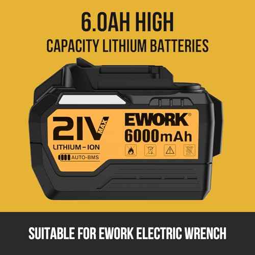 EWORK 6.0Ah Lithium-Ion Battery for 20V/21V Max Series Cordless Power Tools - EK-6.0B
