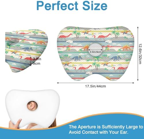 Ear Piercing Pillow for Side Sleepers with Washable Cover Pillows with Holes for Ear Pain,Donut Pillow for Adults CNH Ear Pain Relief Pressure Sores Ear Pillow with Hole in Center