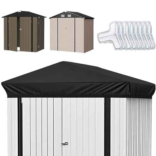6x4 Ft Durable Slooping Roof Shelter Cover Pressure Rubberized Oxford Cloth, Sun, Dust, Rain and Leaf Resistant with 8 Silicone Protective Corners (Black)