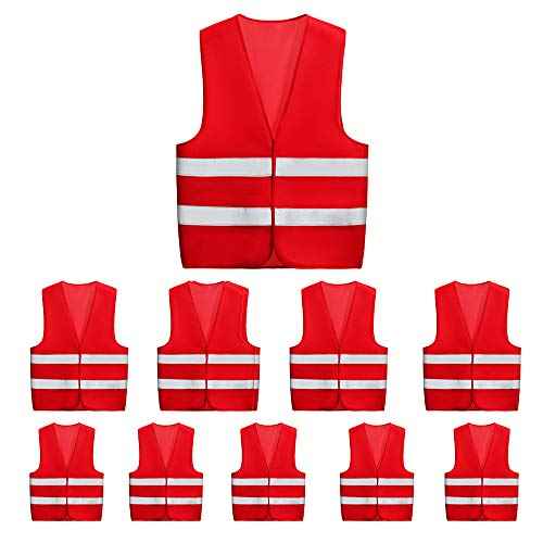 10 Pack Mount Marter Safety Reflective Vest for Outdoor Operator and Sportsmen