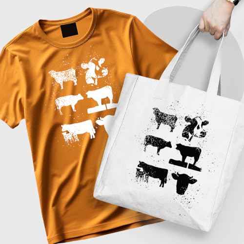 Farm Animal Stencil Set Chicken Cow Frog Bird Silhouette Templates Reusable 8.5 x 11 in Mylar Stencils for Painting Wood Signs Walls DIY Crafts (Cow)
