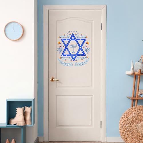 Hanukkah Decorations, Hanukkah Wall Decals, Removable Star of David Wall Stickers,Chanukah Peel and Stick Wall Art for Jewish Holiday Decor