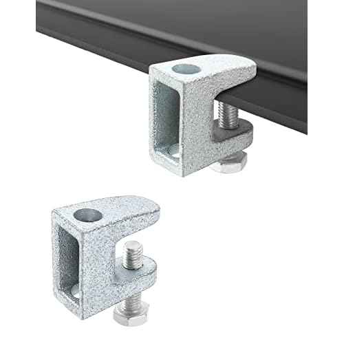 QWORK Beam Clamp, 50 Pcs 3/8" Zinc Plated Iron Safety Beam Clamp, 13/16" Jaw Opening