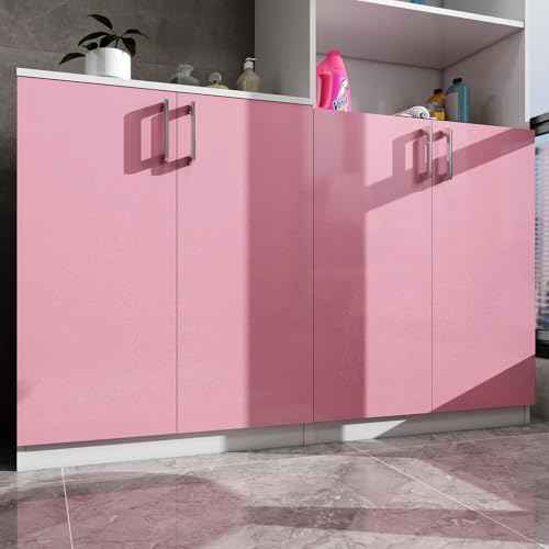 Amiya Pink Glossy Contact Paper Shiny Peel and Stick Wallpaper Self-Adhesive for Countertops, Furniture, Cabinets, Waterproof, Removable, Easy to Apply, Decorative Vinyl Wrap15.7¡±X78.7¡±