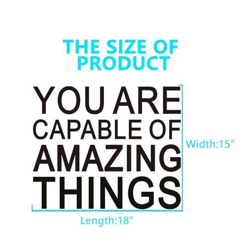 Inspirational Quotes Wall Stickers for Office: Motivational Gym School Classroom Garage Bedroom Vinyl Art Wall Decals - You are Capable of Amazing Things 18" X 15"