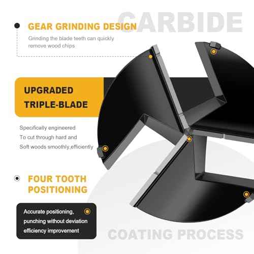 2-1/2" Forstner Drill Bit with 3/8" Quick Change Hex Shank,Triple Flute Tungsten Carbide Tipped - for Hard Wood,Soft Wood Woodworking Hinge Cutter Tool Kits for Veneered Plywood Plastic