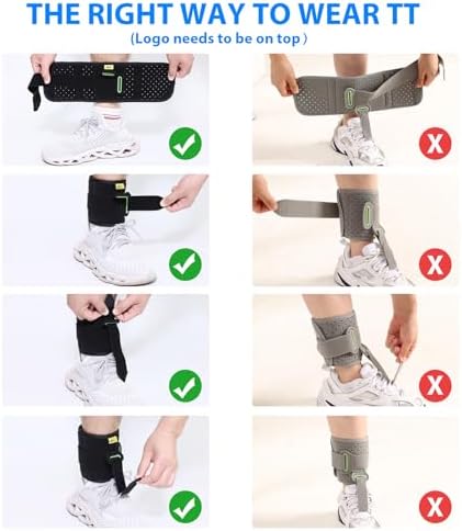 Adjustable Drop Foot Brace Foot Up AFO Brace Unisex Fits for Right/Left Foot Orthosis Ankle Brace Support, Improve Walking Gait, Effective Relieve Pain for Achilles Tendon (Black)
