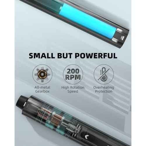 Mini Electric Screwdriver with Display, Precision Electric Screwdriver with 5 Torque Settings, 48pcs S2 Magnetic Bits, LED Light,Electric Screwdriver Cordless for Electronics Phone Camera Laptop Watch