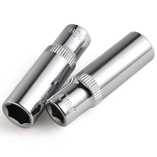 9-Piece 10mm Deep Sockets, 1/4-Inch Drive, 6-Point, Corrosion Resistance, Compatible with Standard Ratchet Wrenches and Tools