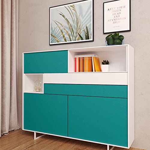 Decotalk Green Peel and Stick Wallpaper for Cabinets Contact Paper Green Wallpaper Removable Contact Paper Self Adhesive Wall Paper Roll Teal Wallpapers Solid Color Vinyl Wallpapers Modern 12"x120"