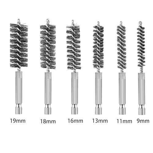 TAODAN 6PCS 304 Stainless Steel Hole Brush Copper Pipe Cleaner Twisted Wire Cleaning Brush Suitable for Drill and Impact Driver and Mould Grinder