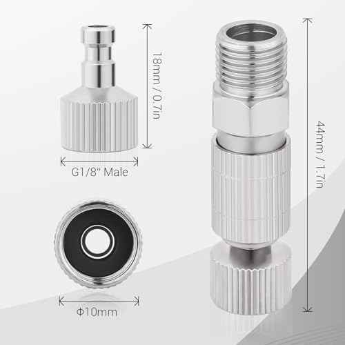 NEOECO Airbrush Quick Disconnect Coupler Release Fitting & Plug, 6pcs 1/8 in BSP Male and Female Connections Adapter Air Brush Accessory