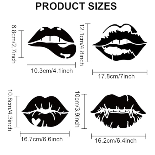 MAYJOYDIY Lip Stencil Kiss Lips DIY Stencil 11.8¡¿11.8inch Large Love Lips Lipstick Mouth with Paint Brush Reusable Woman Lip Print Templates for Wood Wall Furniture Canvas Decor