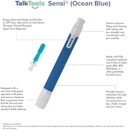 TalkTools Sensi (Ocean Blue) Sensory Therapy Tool for Speech and Feeding, Autism Sensory Products, ADHD Tools, Speech Therapy Gifts for Autism Children