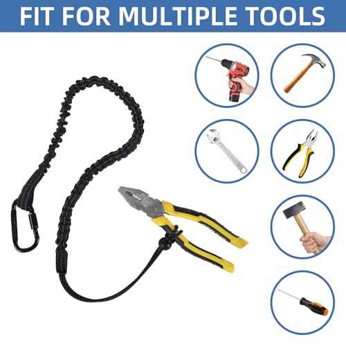 24 Pack Safety Tether Tool Lanyard, Standard Length Safety Tool Leash Fall Protection Tether with Screw Lock Carabiner & Adjustable Loop End, Maximum Weight Limit 9KG/19.8LBS