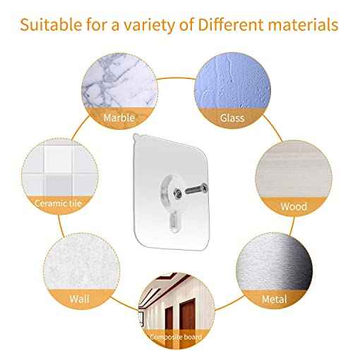 8-Set Adhesive Screws Wall Mount Hanging Nails No-Trace No Drilling Stick-on Sticky Screw with 3 Different Size Screw for Bathroom Kitchen Storage Room Tile Wall (1)
