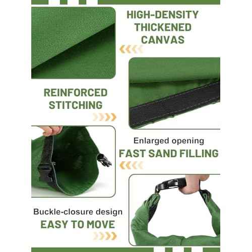 6pcs No-Leaking Sand Bags for Flooding with Buckle - No Tying, Easy to Carry, High-Density Canvas Flood Protection Water Barrier Sandbags for Home Door Basement Garage Flood Control, 13.8'' x 25.6''