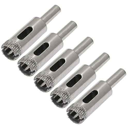 5pcs 1/2-Inch / 13mm Diamond Drill Bits, Small Diamond Hole Saw Hollow Core Drill Bits for Glass Ceramic Porcelain Tiles Marble Granite Quartz
