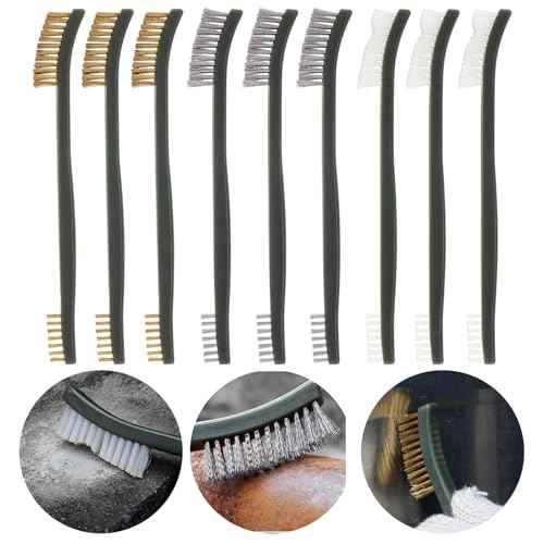 OriGlam Mini Wire Brush Set, Paint and Dirt Remover, Cleaning Welding Slag and Rust, Handy Steel / Nylon / Brass Brush Suitable for Cleaning Paint / Dirt (9)