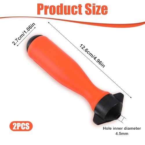 2 Pack Round File Handle with Ajustable Tightening Nut, File Cutting Tool Files Round Handle Replacement Accessories Plastic Nylon Handles for Chainsaw Files Diameter 4mm-5mm 0.2 Inch Hole Saw Chain