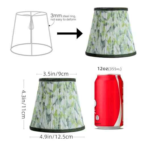 Fuloon Chandelier Lamp Shades, Clip on Small Sconce Lamp Shades, Suit for Candelabra Bulbs in Modern/European/French Country/Farmhouse Decoration, 3.5x4.3x4.9 in(6 Pack, Chiffon Green Painted)