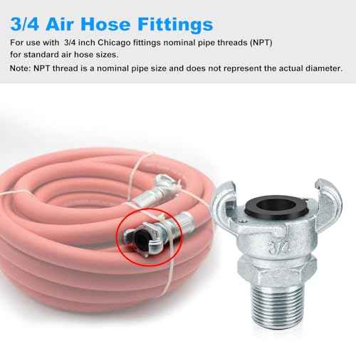 3/4 Chicago Fitting for Air Hose Fitting, NPT Male End Chicago Fitting,Universal Air Hose Fitting, Iron 2 Lug Universal Coupling