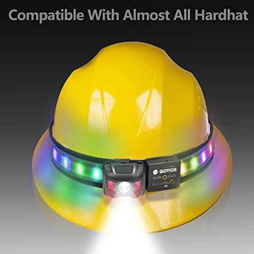 USB Rechargeable LED Hard Hat Light, Lightweight Helmet Light Color Changeable, 17 Ligh Modes Compatible with Industrial or Construction Hard Hat/Helmet for Safety Purpose - Multicolor