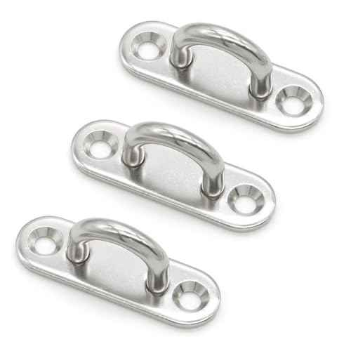 24 PCS 1.8 Inch Pad Eye, Stainless Steel Ceiling Hook Pad Eye Plate, Marine Hardware Staple Hook Loop with Screws