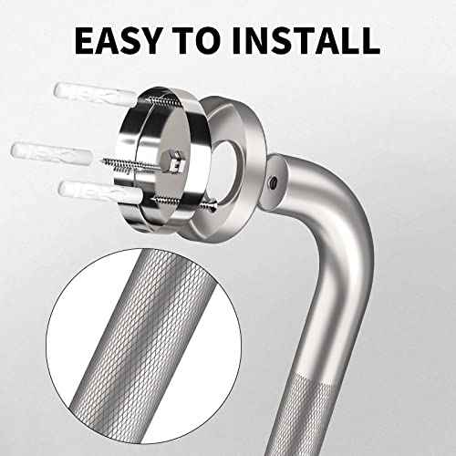 36 Inch Anti Slip Shower Grab Bar, Munzong 2 Pack Brushed Nickel Bathroom Grab Bar, Knurled Bathroom Balance Bar,Safety Hand Rail Support Handicap Elderly Injury Senior Assist Bath Handle