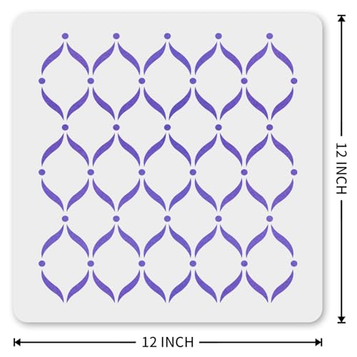 MAGJUCHE Fancy Pattern Stencil 12 Inches, Reusable Stencil for Wall Painting DIY Crafts Decor