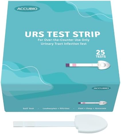UTI Test Strips, Urinary Tract Infection Testing Kit, Home Rapid Detection for Leukocytes and Nitrite, at Home UTI Testing, Clean Grip Handle, UTI Test Kit Individually Wrapped, 25 Strips