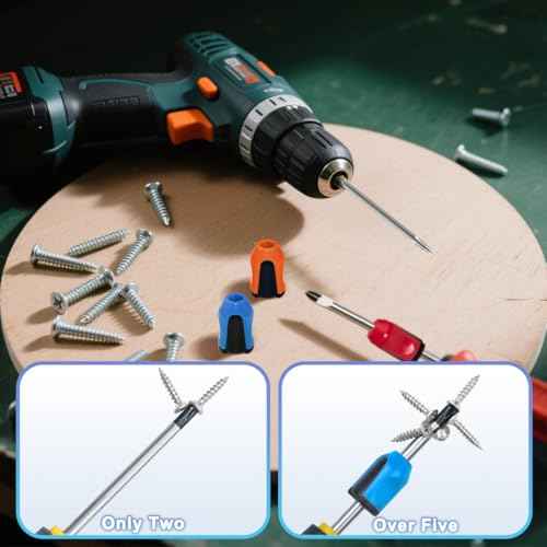 9 Pcs Screwdriver Head Magnetic Ring,Universal Magnetic Screw Ring for Electric Drill and Hand Tools (Red+Blue+Orange)