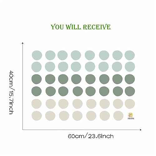 Gray Light Green Light Brown Polka Dot Wall Stickers, sacinora DIY Circle Wall Decals Removable Vinyl Peel and Stick for Kids Closet Refrigerator Living Room Bedroom Children's Room Sofa TV Background