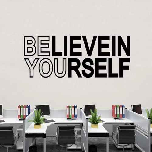 Motivational Quotes Wall Decals for Gym: Office Inspirational Positive Vinyl Art Wall Stickers for Garage Classroom School Home Wall Decor - Believein Yourself 23" X 9"